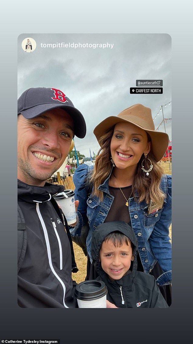 Smile! The family posed for some selfies during the day, posting the snaps to Instagram