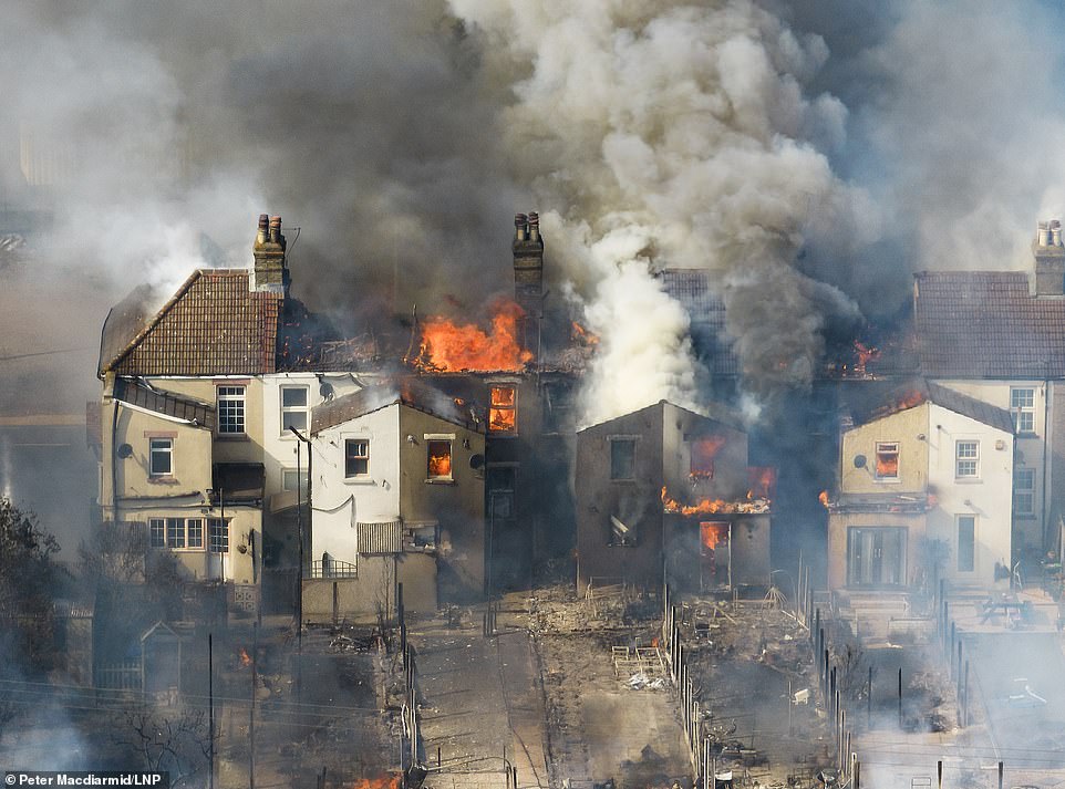 The Wennington fire was the most destructive of major incidents, which saw as many as 63 homes destroyed across the UK