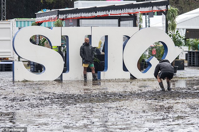 The first day of Splendour in the Grass was then cancelled due to extreme weather conditions after torrential rain turned the music festival into a mud pit