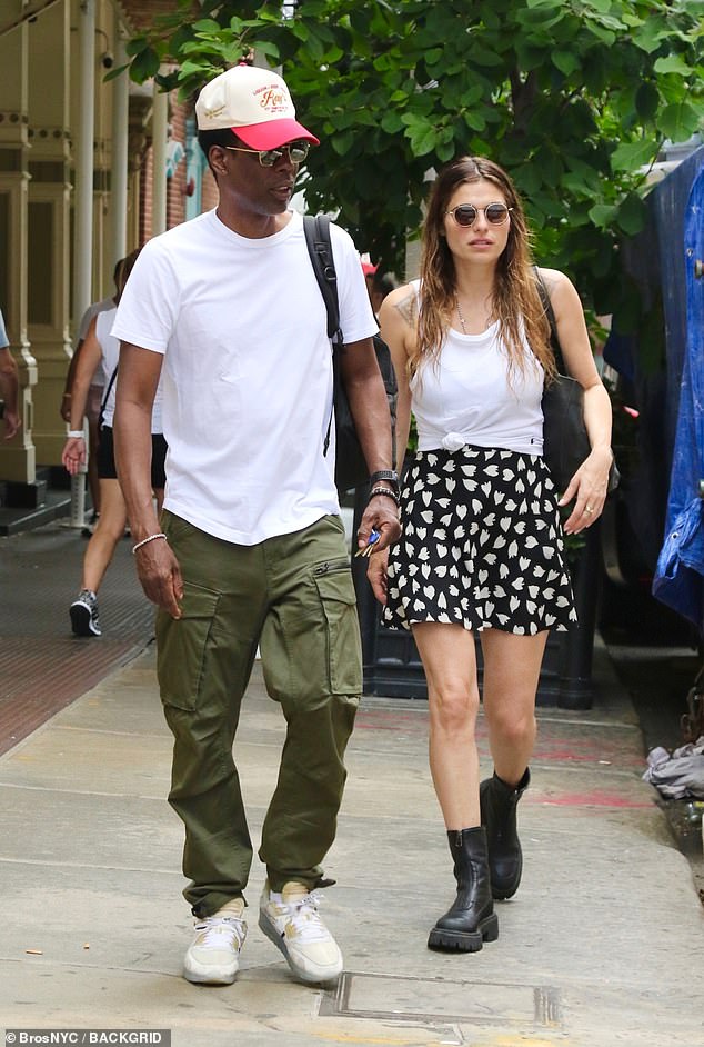 Comedy: The 57-year-old comedian was spotted with his 43-year-old girlfriend in New York City, as they prepared to go to Rock's comedy show in New Jersey on Sunday