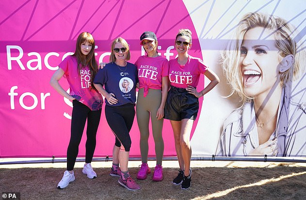 She said: 'To be honest, I've never experienced or anticipated this grief' (pictured with Michelle Mitchell, the Chief Executive of Cancer Research UK)