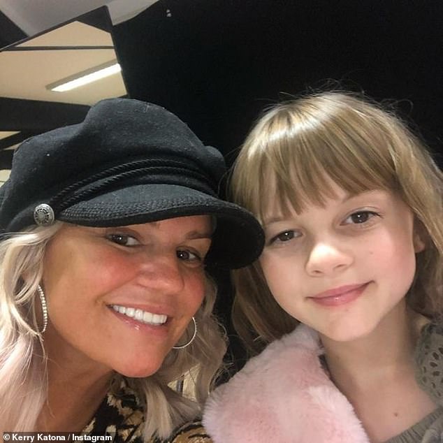 Proud: However Kerry said that she was pleased her daughter could speak openly with her, going on to say the teen already visits a grief counsellor following the death of the singer's ex George Kay (pictured together earlier this year)