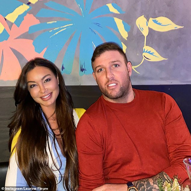 The influencer announced in May she was expecting her first child James, 32, (right) who runs his own landscape construction business