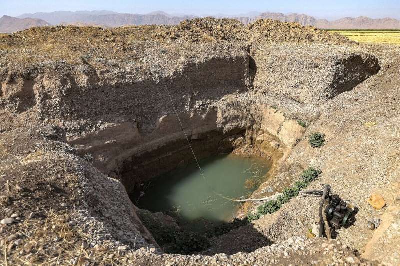 A pump drawing out water from a farmer's irrigation well in the Rania district, near the Dukan Dam