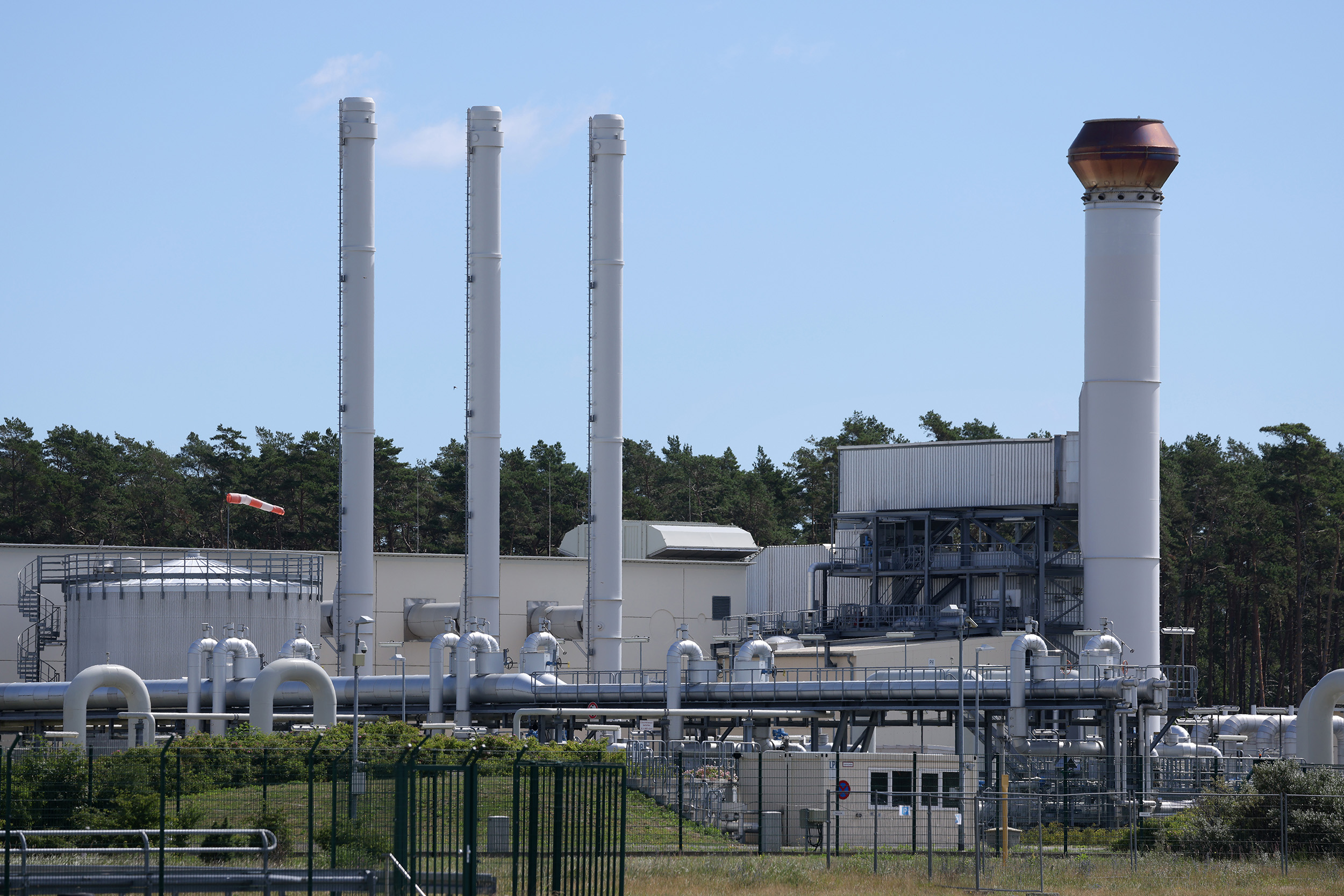 The receiving station for the Nord Stream 1 natural gas pipeline on July 11, near Lubmin, Germany. 