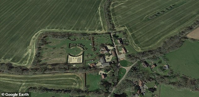 Aerial photo shows Upper Park Gate farm near Canterbury, which Mr Nieman held onto in the 2017 divorce settlement agreed with his now ex-wife. It is home to a luxury Airbnb business