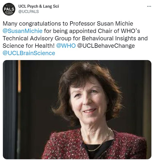 The appointment was announced on Twitter on Monday by University College London's psychology department, where she is a professor. The news was met with a mixture of fury and astonishment