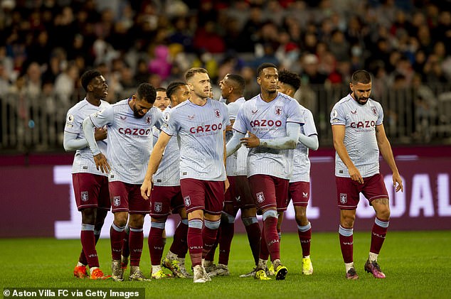 The permanent signing of Philippe Coutinho and other high-profile acquisitions such as Diego Carlos and Boubacar Kamara has bolstered the Villa squad significantly (pictured, on their pre-season tour of Australia)