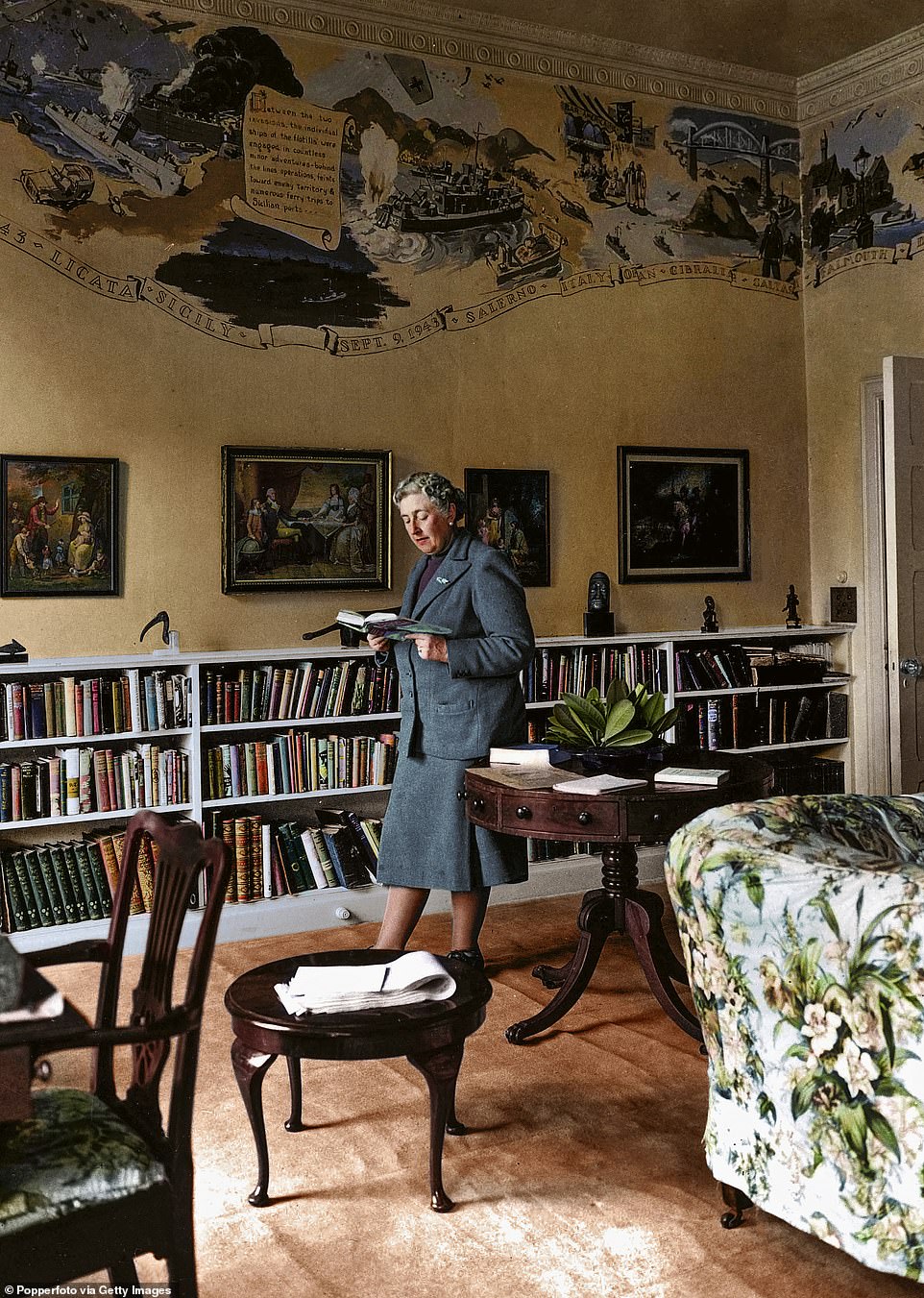 Agatha Christie is among the most successful authors in history. Best known for her detective novels, her books have sold more than two billion copies in almost 50 languages. Above: Christie at her home Greenway House, in Devon in January 1946