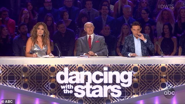 American Judges: Bruno (right) host dancing with the stars alongside former Strictly head judge Len Goodman (centre) and dancer Carrie Ann Inaba