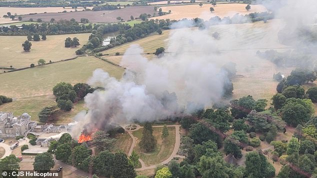 Large billows of smoke were seen rising from the historic building, which is regularly used as a filming location for popular Netflix series Bridgerton