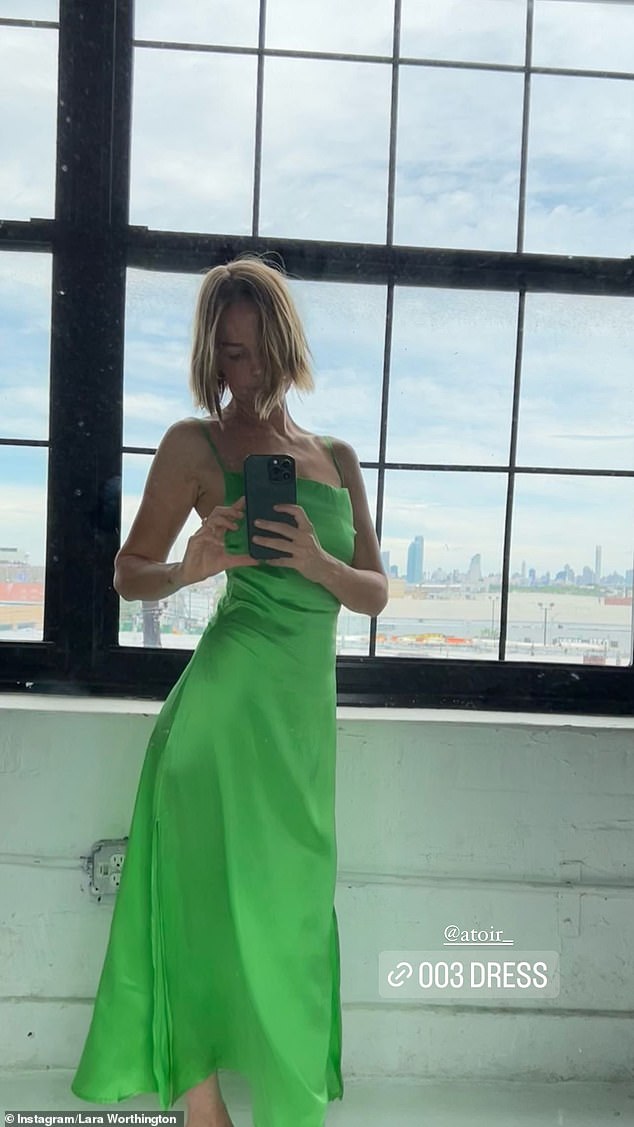 The model and entrepreneur, 35, swayed around in the figure-hugging number in a series of photos shared with her one million Instagram followers