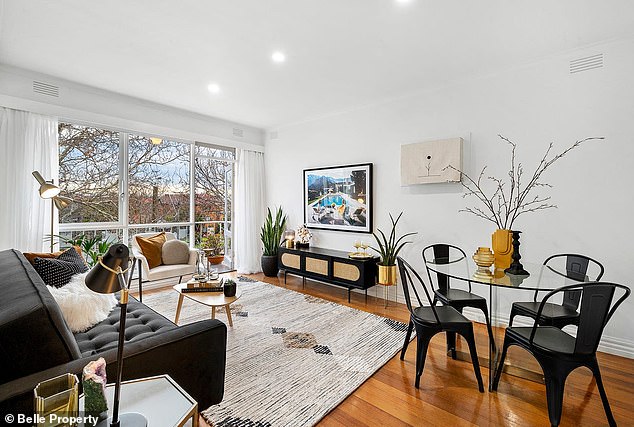 The spacious dining and lounge area has its own balcony