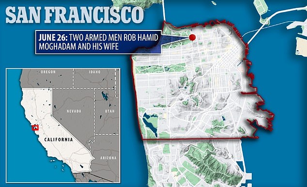 The incident took place in the northern area of San Francisco, in wealthy Pacific Heights