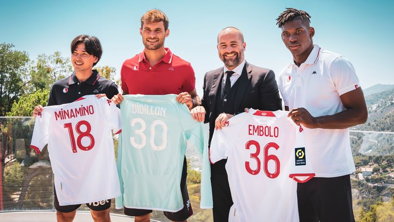 Takumi Minamino, Thomas Didillion, Paul Mitchell, Breel Embolo (Credit: AS Monaco)