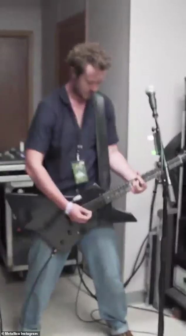 Shredding: Quinn showed he has some guitar chops in the video