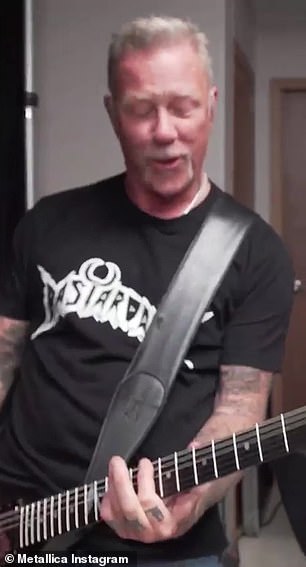 Pumped: Hetfield was enthused by the jam at the end