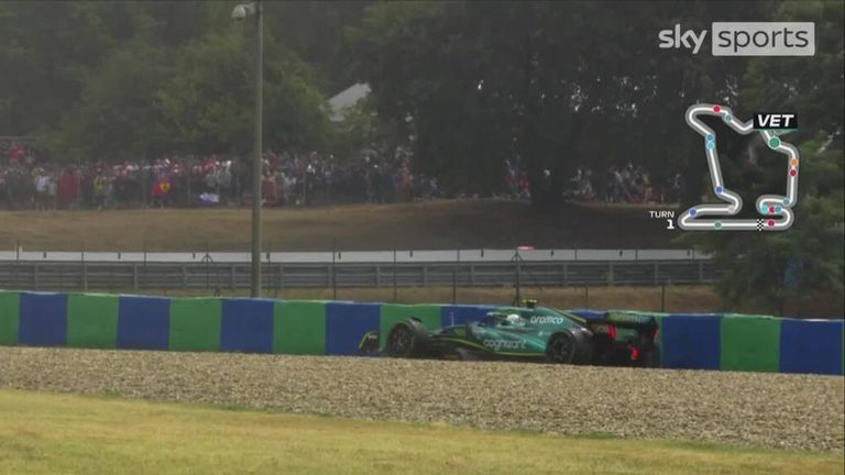 Sebastian Vettel finds the barrier at Turn 10 and brings out the red flag in Practice 3.