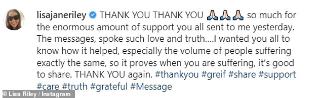 Appreciation: On Saturday, the soap star took to her Instagram again to thank her fans for their love and support amidst her declaration of grief over her mother