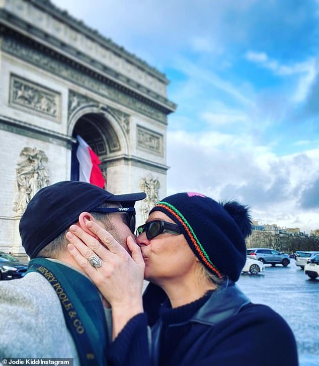 Popped the question: It comes after Jodie revealed earlier this year that she was in the bath when her fiancé Joseph popped the question in Paris