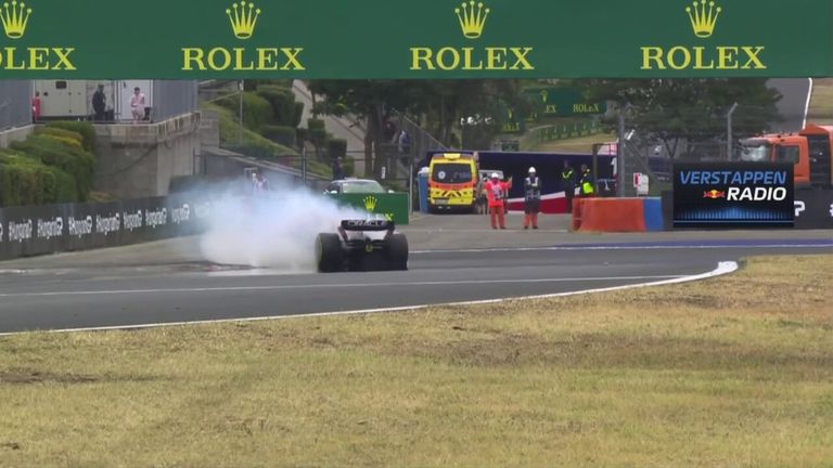 Max Verstappen takes a spin and Charles Leclerc pounces to go back ahead of the Dutchman