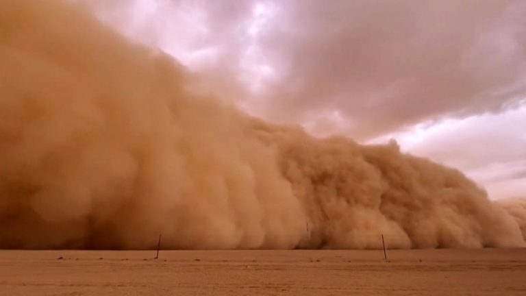 Couple documents escape from surreal sandstorm in China