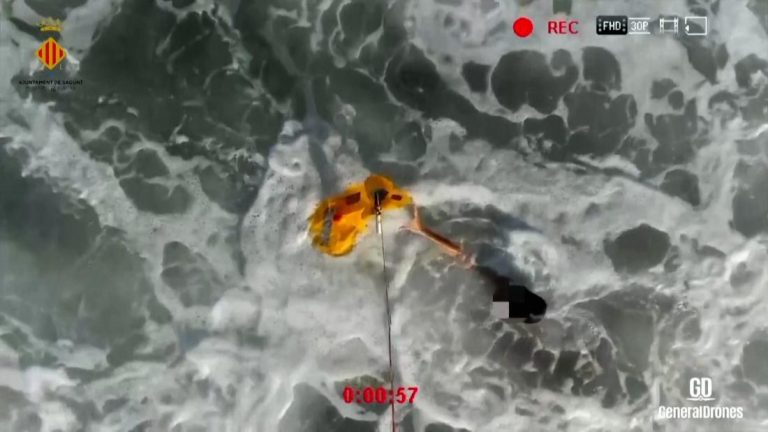 A teenager was at risk of drowning. Watch how a drone saved him