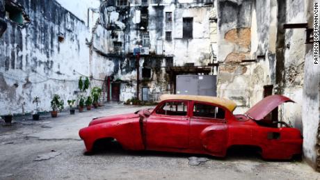 An American car from the 1950s in the run-down neighborhood of Centro Habana. (Photo by Patrick Oppmann)