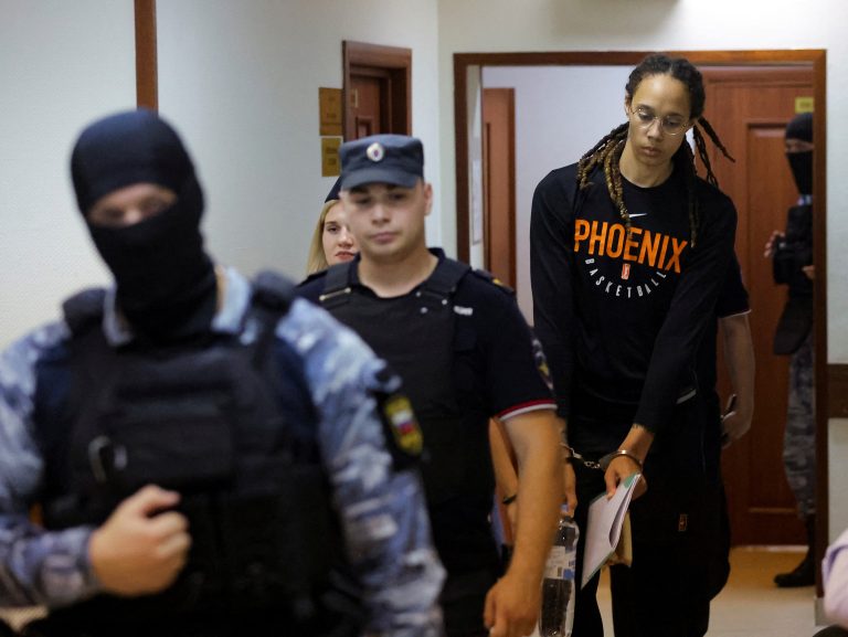 WNBA star Brittney Griner arrives in Russian court for hearing