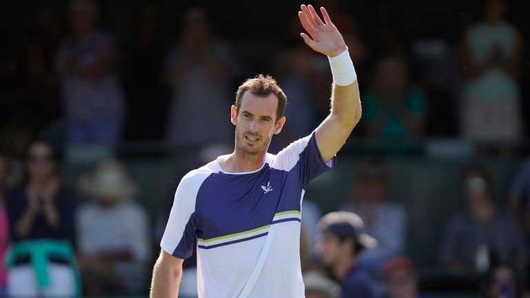 Andy Murray waves goodbye to another grass-court season after bowing out of the Hall of Fame Open