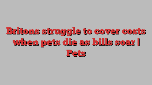 Britons struggle to cover costs when pets die as bills soar | Pets