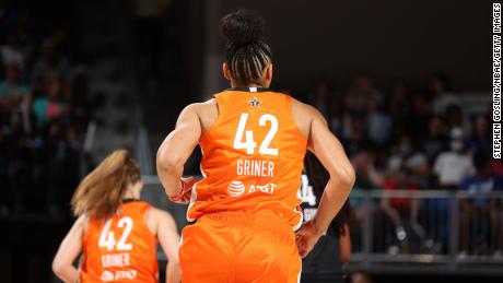 Players wore Griner jerseys during the second half.