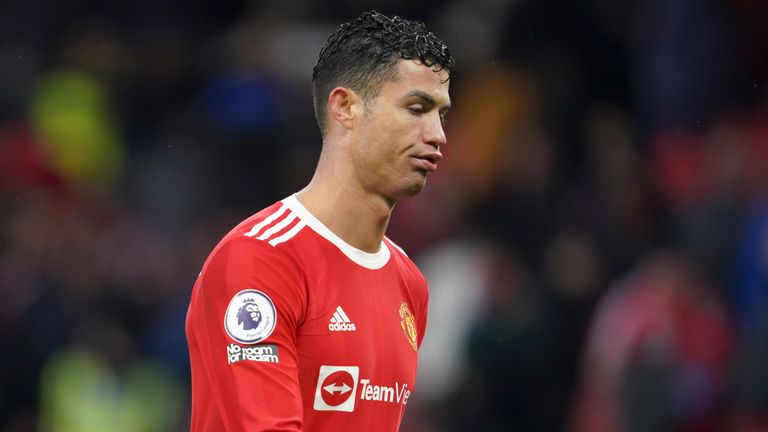 Cristiano Ronaldo leaves the field after the Premier League match between Manchester United and Southampton at Old Trafford (AP)