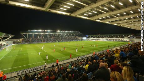 England playing against China during a friendly match at the Manchester City Academy Stadium on April 9, 2015.