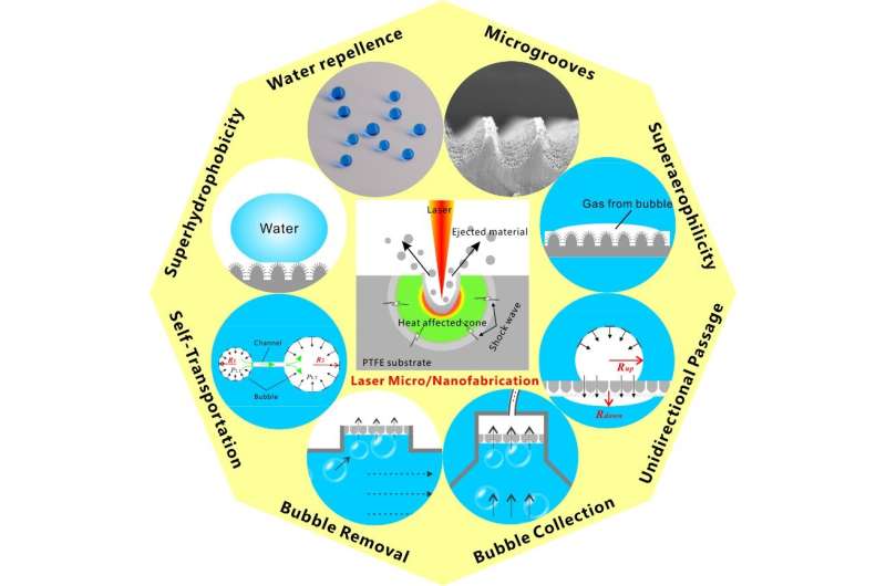 Femtosecond laser bionic fabrication enabling bubble manipulation