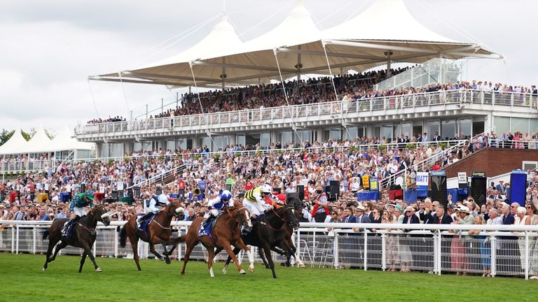 Commanche Falls battles to the front in a dramatic Stewards&#39; Cup