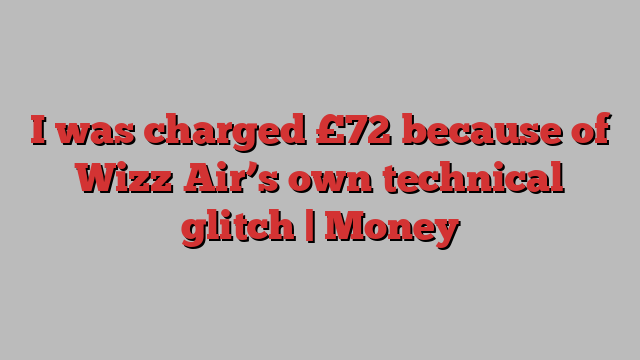 I was charged £72 because of Wizz Air’s own technical glitch | Money