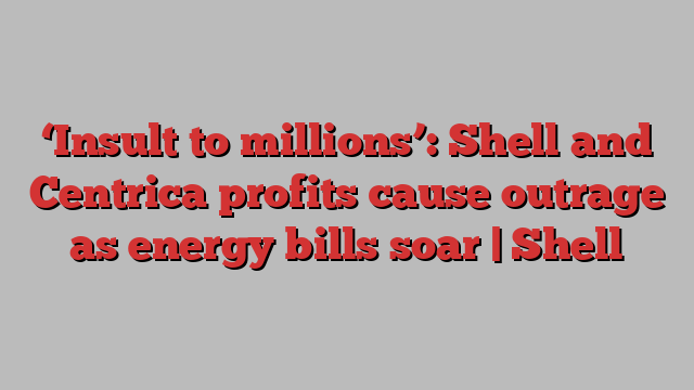 ‘Insult to millions’: Shell and Centrica profits cause outrage as energy bills soar | Shell