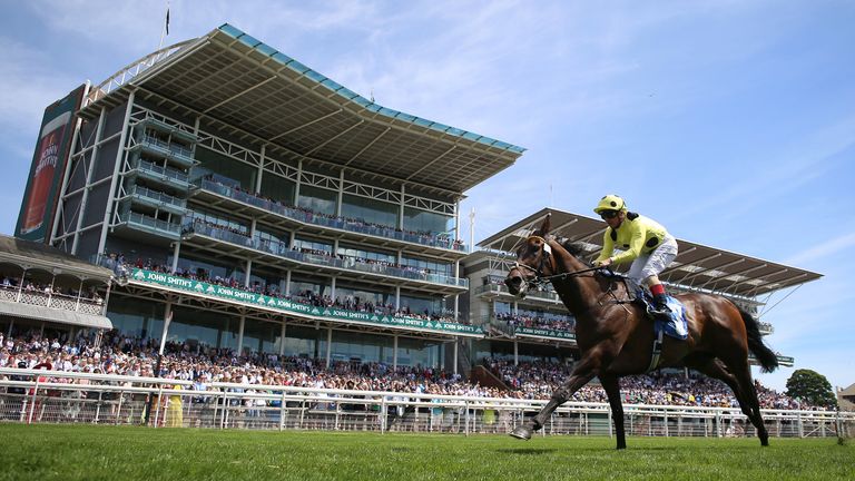 Without A Fight ridden by Andrea Atzeni wins The Johns Smith...s Silver Cup Stakes during John Smith&#39;s Cup Day at York racecourse. Picture date: Saturday July 9, 2022.