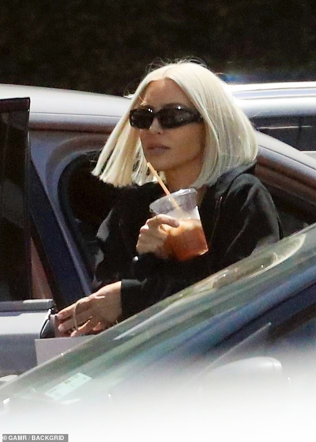 Kim Kardashian emerges from a self-care session at Epione skin care clinic in LA