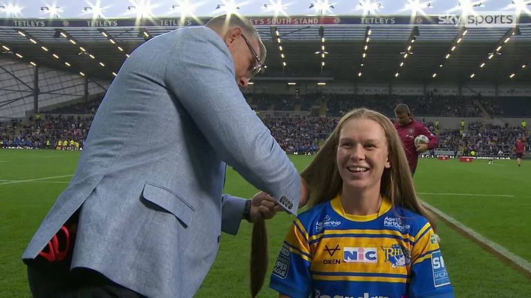 Leeds Rhinos star cuts her hair for charity | Video | Watch TV Show