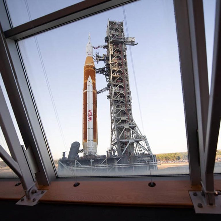 NASA’s Artemis Moon Rocket and Spacecraft Arrive at Vehicle Assembly Building