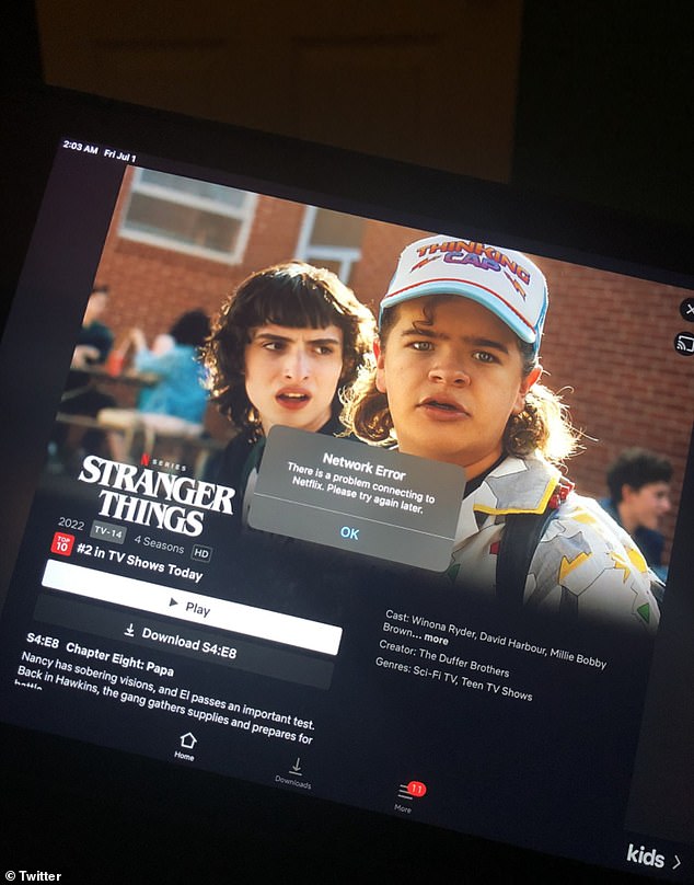 Netflix CRASHES just minutes after Stranger Things Season 4 Part 2 drops on the streaming service