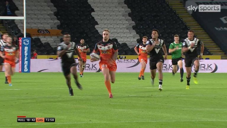 Highlights of the Betfred Super League match between Hull FC and Castleford Tigers. 