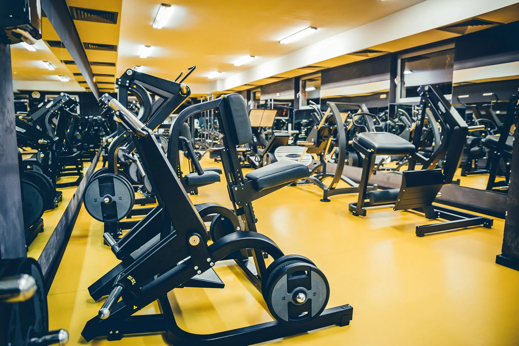 Empty Gym Exercise Equipment