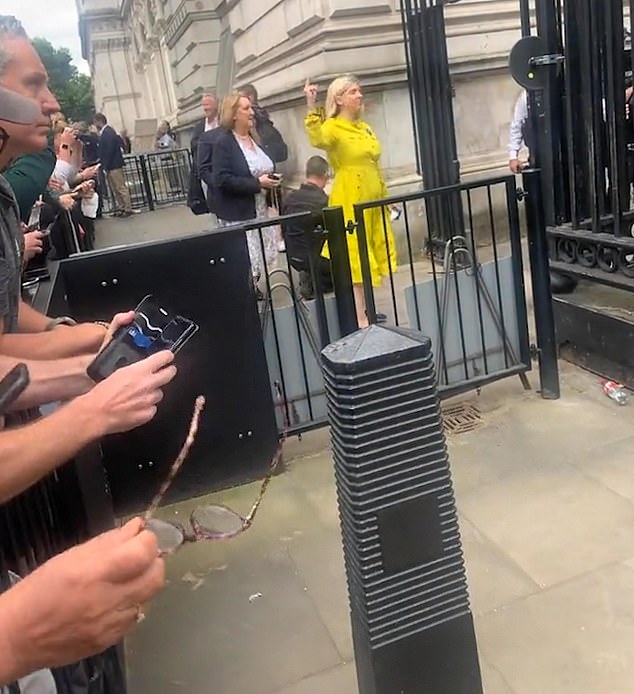 Tory MPs condemn Andrea Jenkyns after she was filmed sticking her middle finger up at protesters