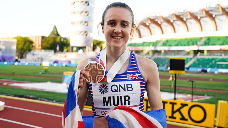 Laura Muir won Great Britain's first medal of the World Championships with bronze in the 1500m