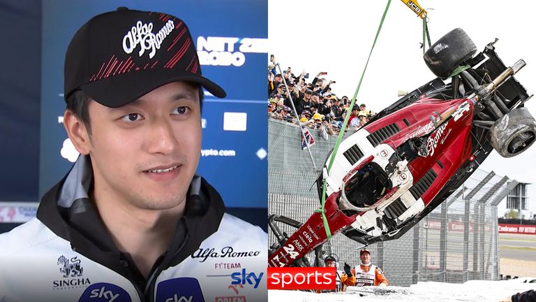 Zhou Guanyu discusses how he got out of his Alfa Romeo following his frightening crash at Silverstone