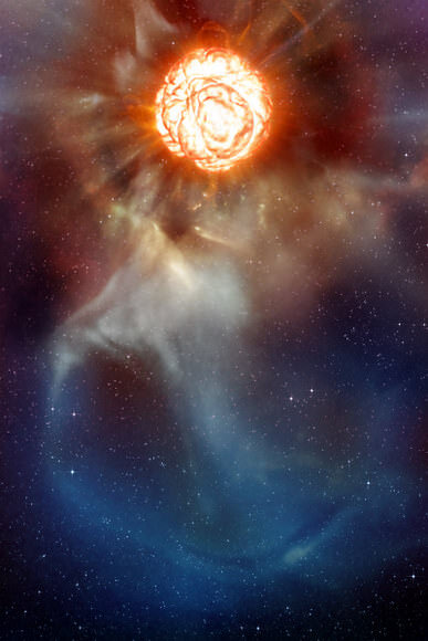 Red supergiant stars bubble and froth so much that their position in the sky seems to dance around