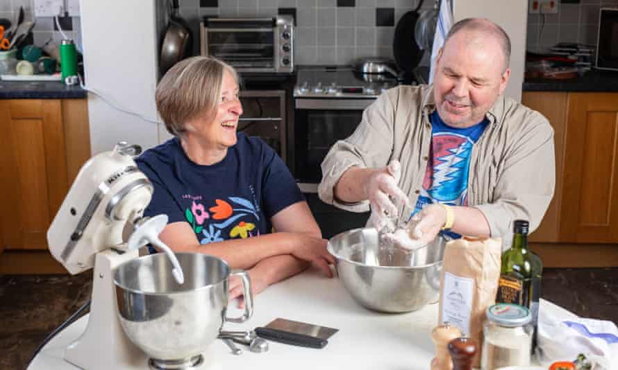 Kirk and Sally McElhearn, in their kitchen with breadmaking equipment.